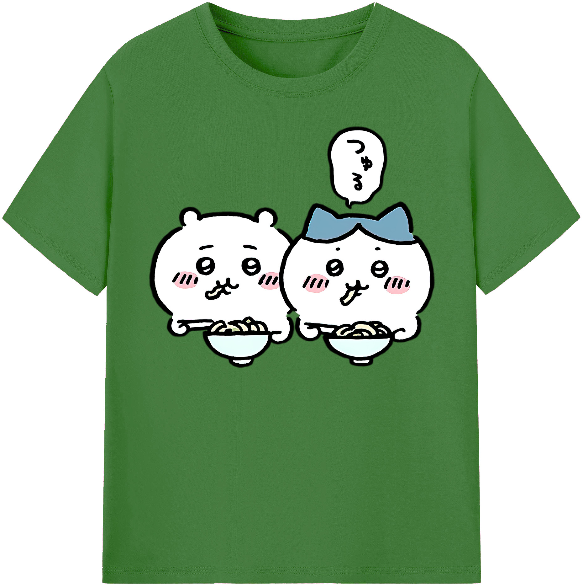（画像用） ちいかわ ハチワレ Chii-kawa hachiware レディースカジュアルプリントTシャツ（綿100％）